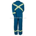 Blue Flame-Resistant Cotton Work Coveralls